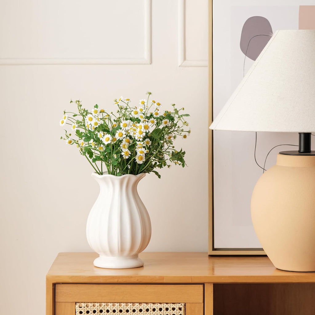 Farmhouse Ceramic Flower Vase — 8" - View 8