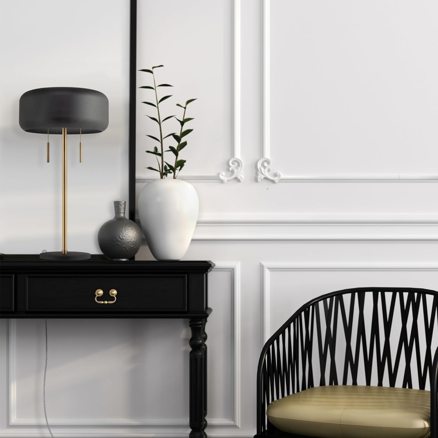 Modern Gold Table Lamp — 2-Light - View 3
