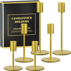 Modern Black Candle — Set of 3 — Gold