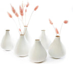 Blue Flower Vase — Set of 6 — White