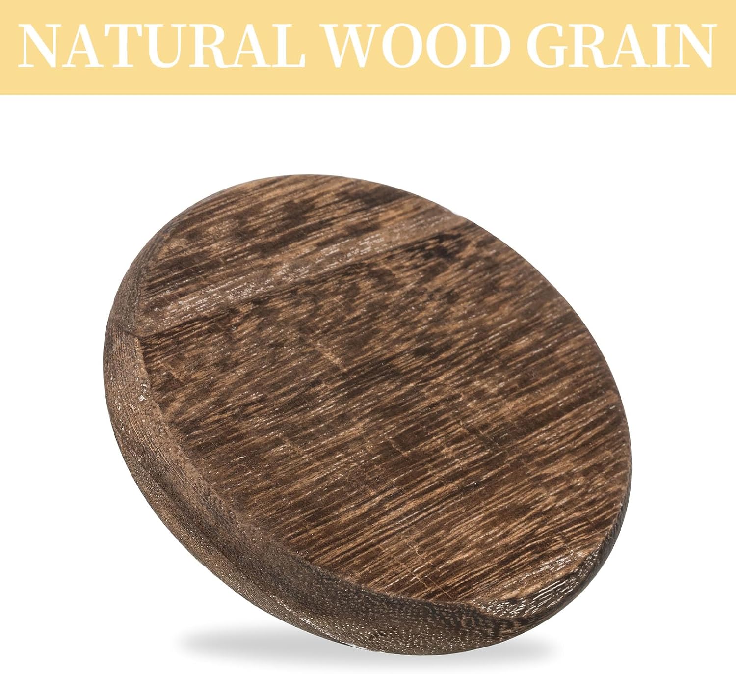 Round Farmhouse Brown Pillar Candle — Set of 2 - View 8