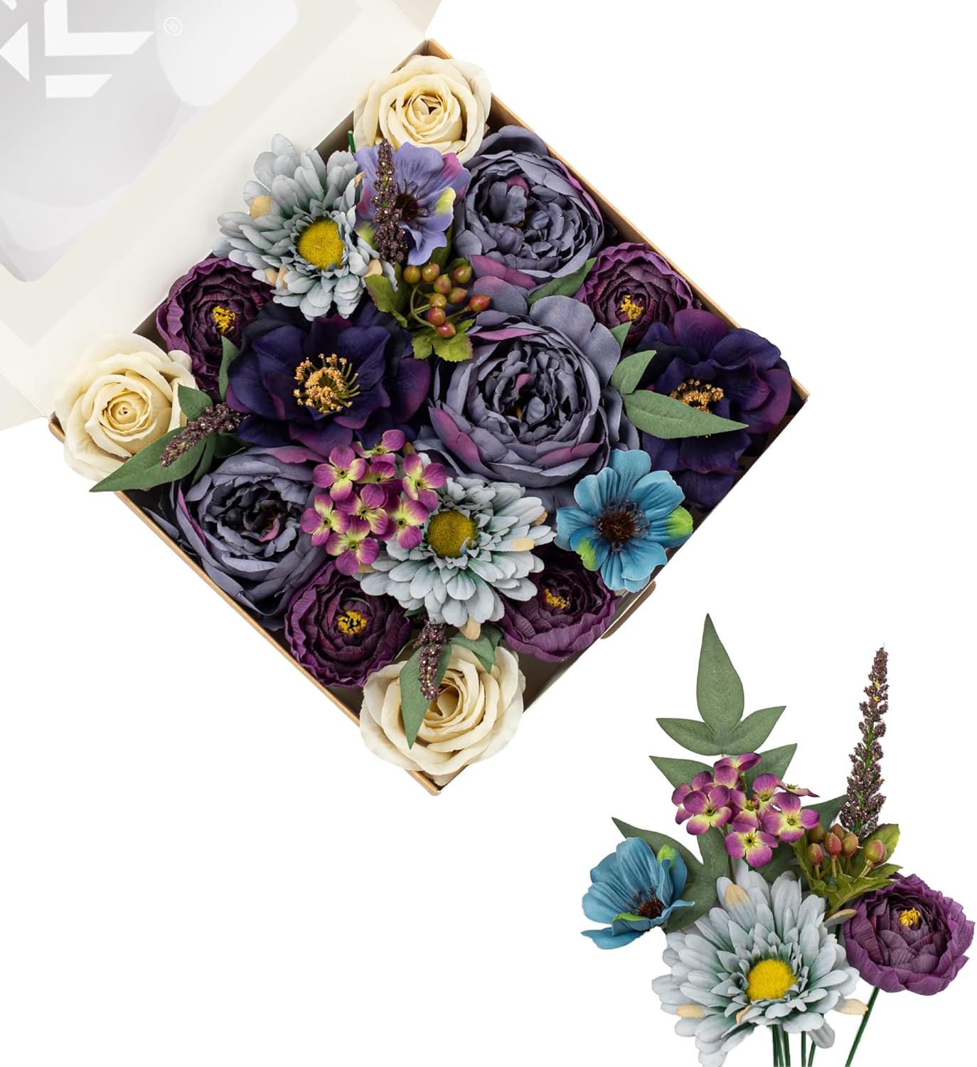 Beige Artificial Flowers — Retro Dusty Purple
