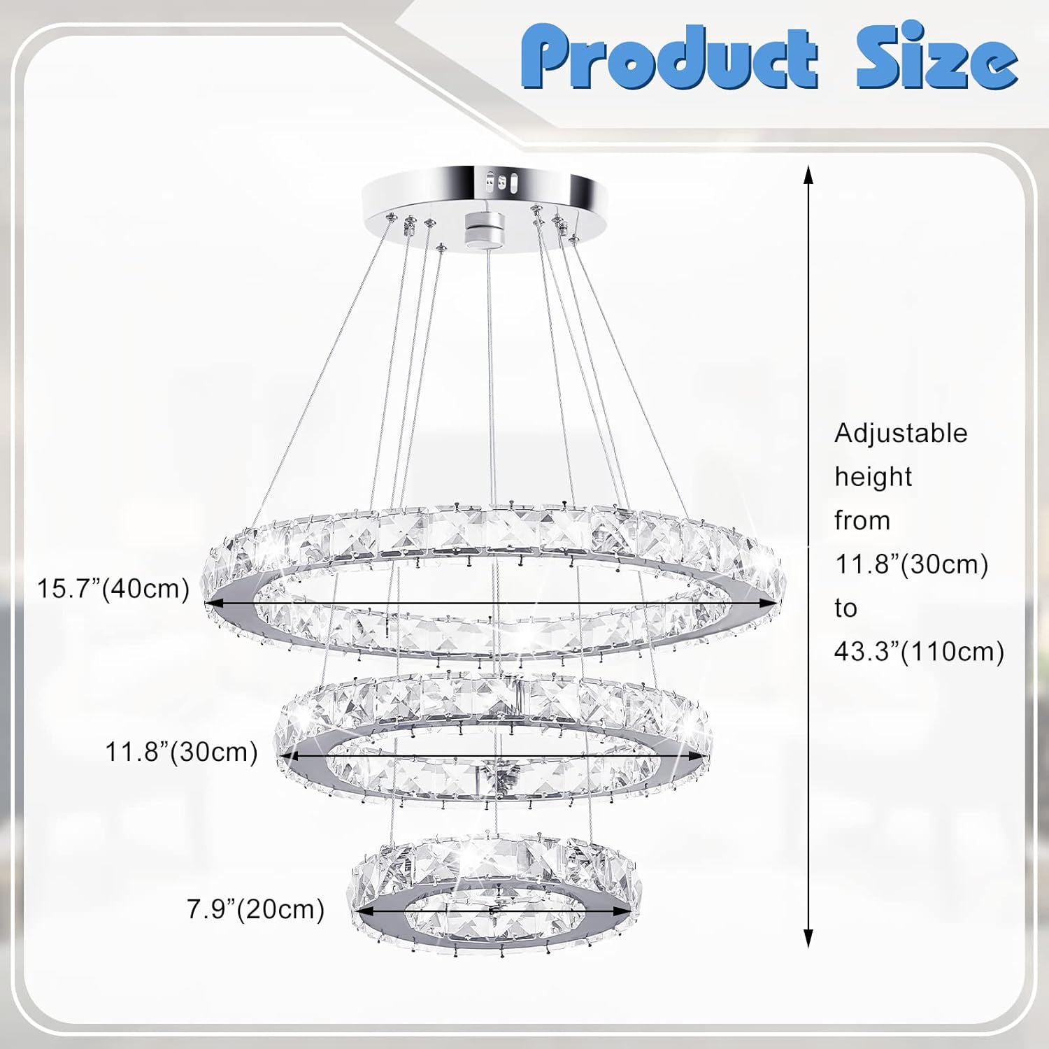 Adjustable Luxe Metal Chandelier - View 2