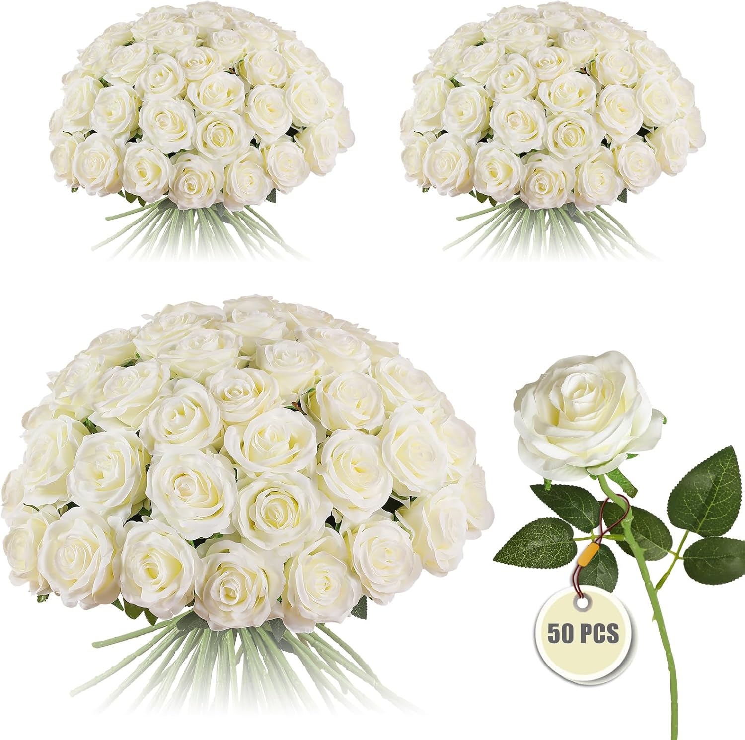 Black Artificial Flowers — White