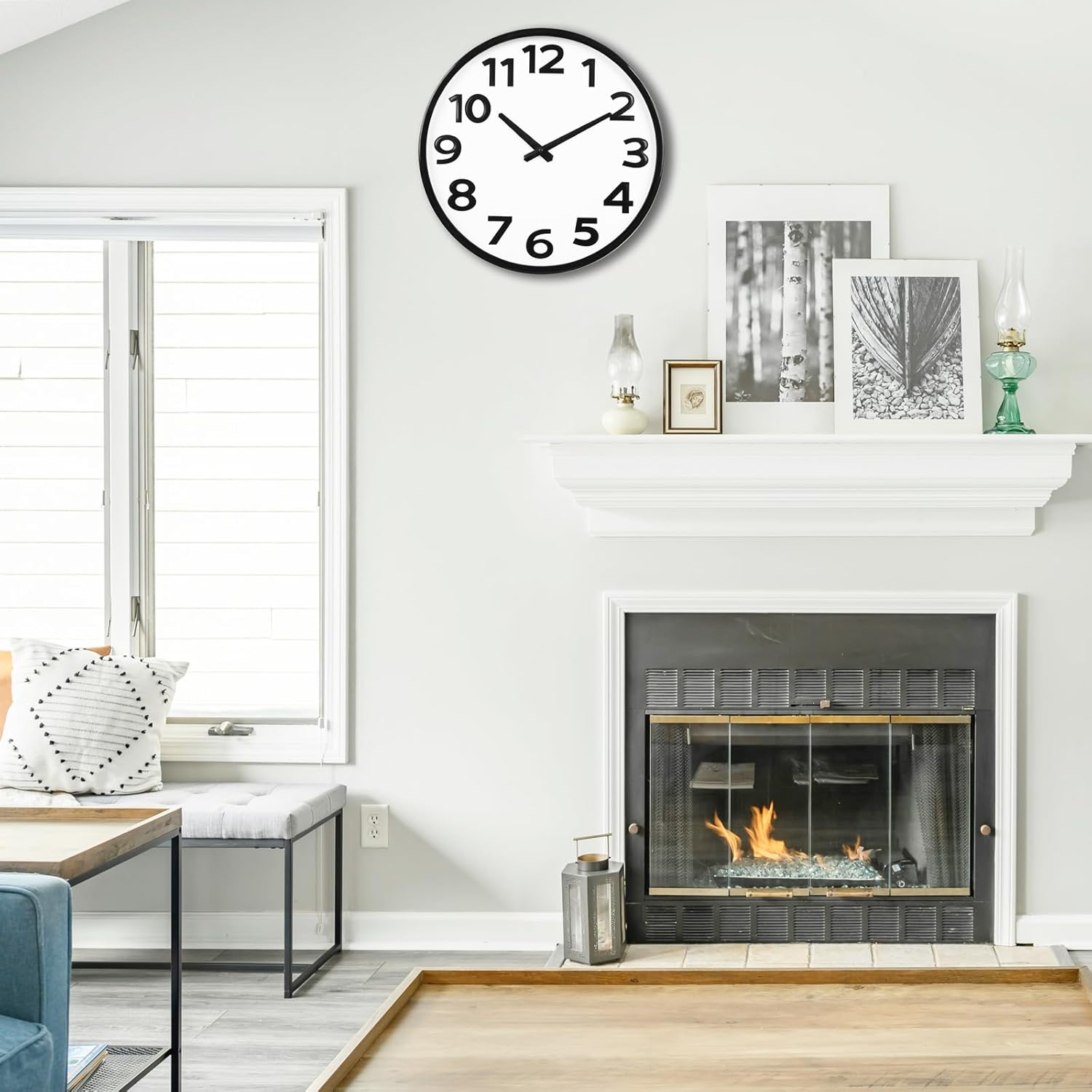 Battery Operated Black Wall Clock — 16" - View 4