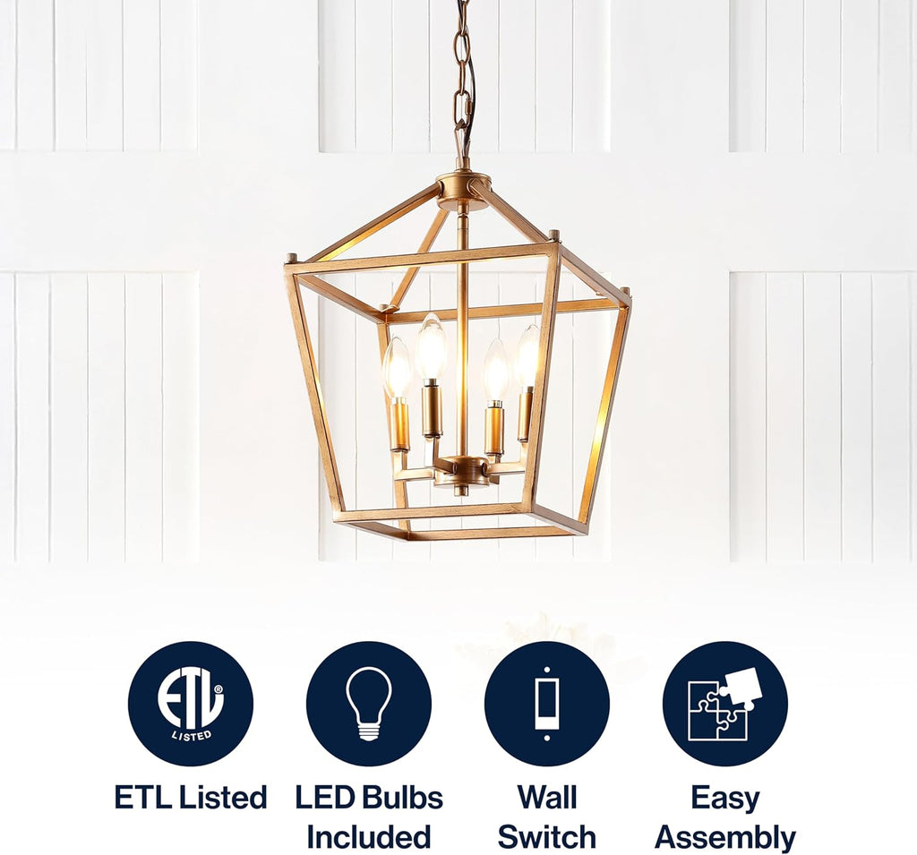 Antique Farmhouse Gold LED Bulb — 4-Light - View 4