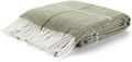 Beige Throw Pillow — 80" — Green Stripes