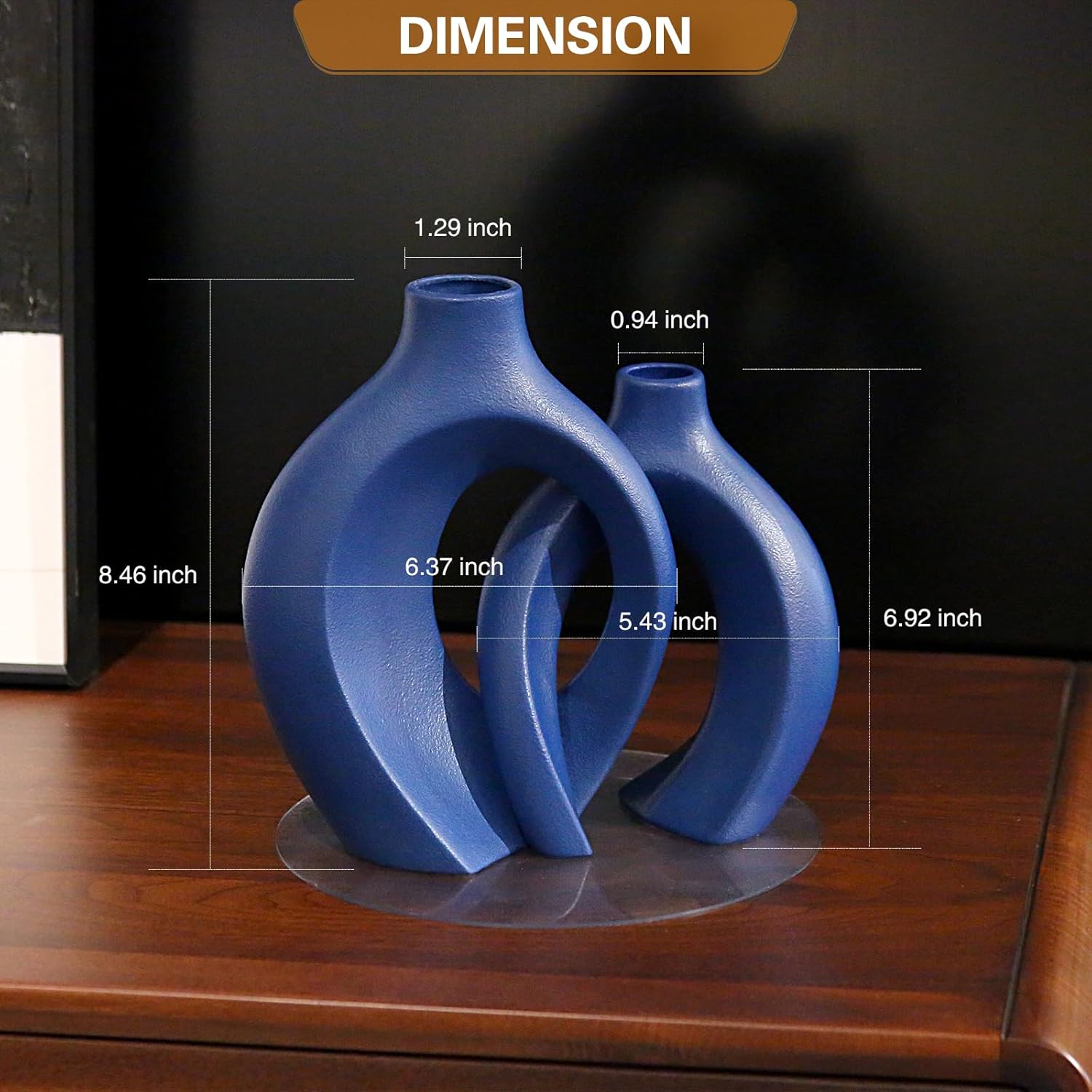 Modern Ceramic Flower Vase — Set of 2 - View 3