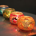 Glass Candle — Set of 4 — Mosaic 4-4PCS