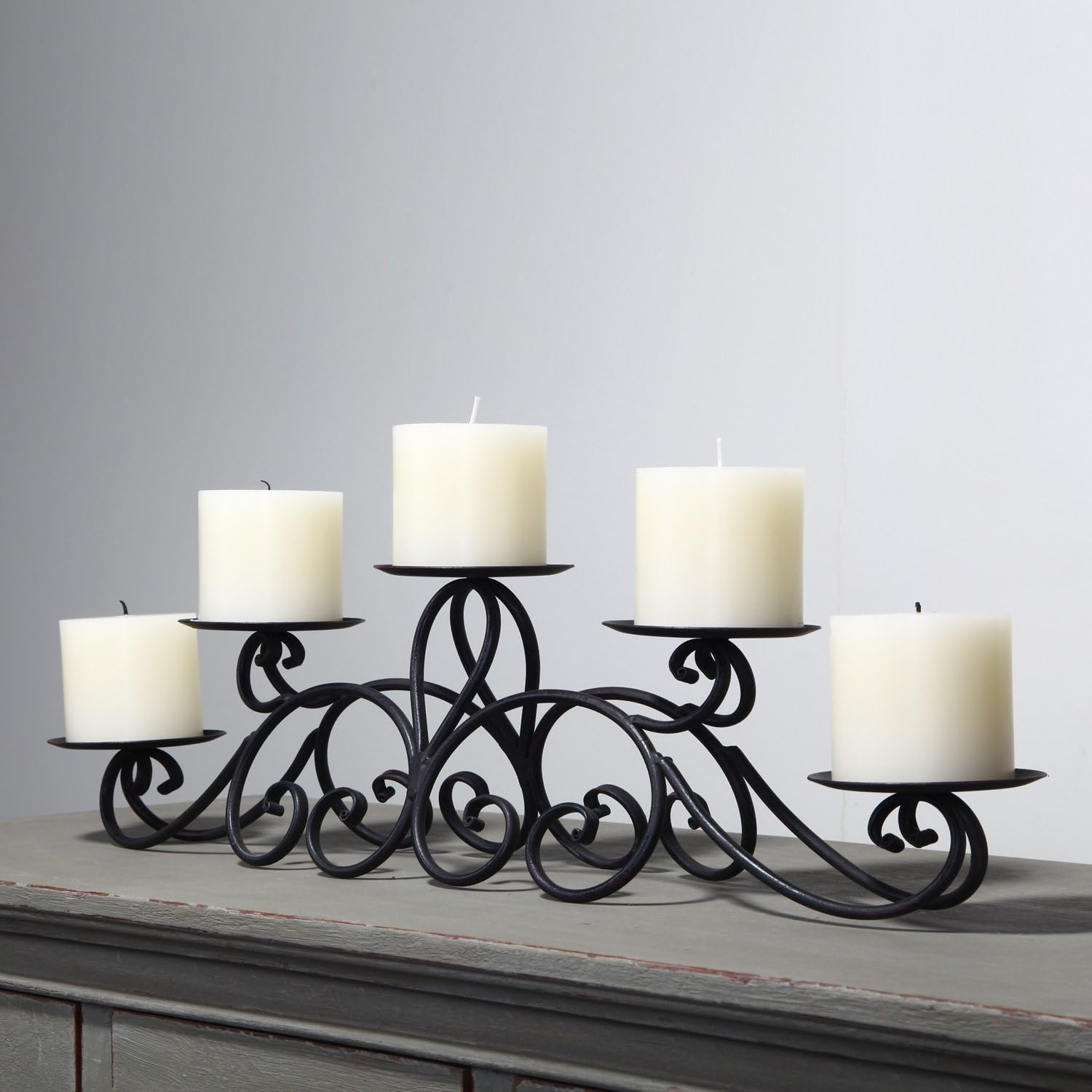 Antique Wax Pillar Candle - View 2