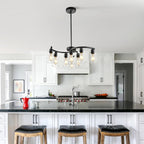 Farmhouse Black Chandelier — 9-Light - View 4