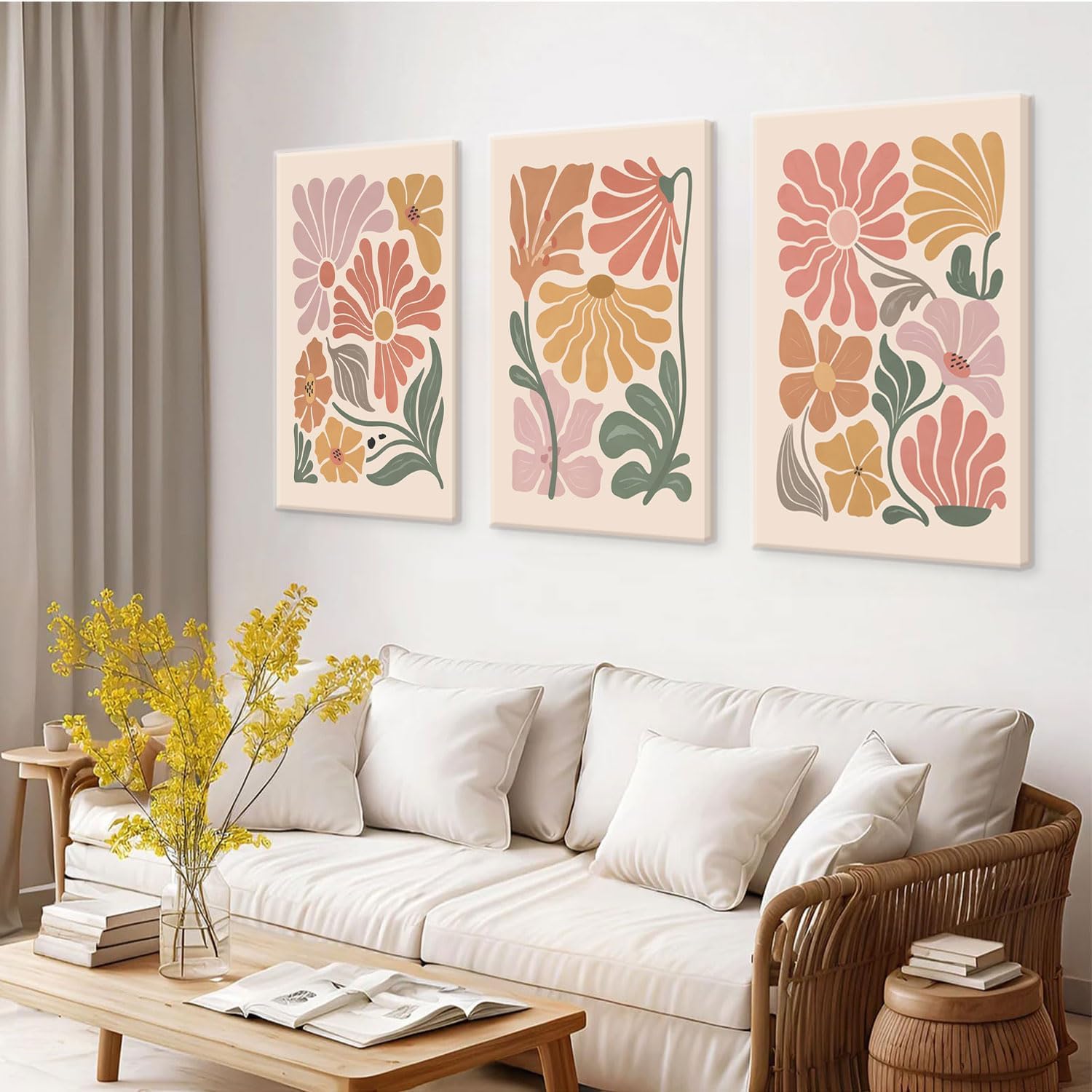 Framed Boho Beige Canvas Wall Art — 12" - View 5