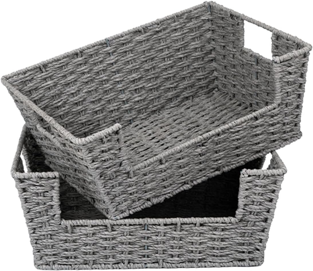 Beige Storage Basket — 5" — Gray