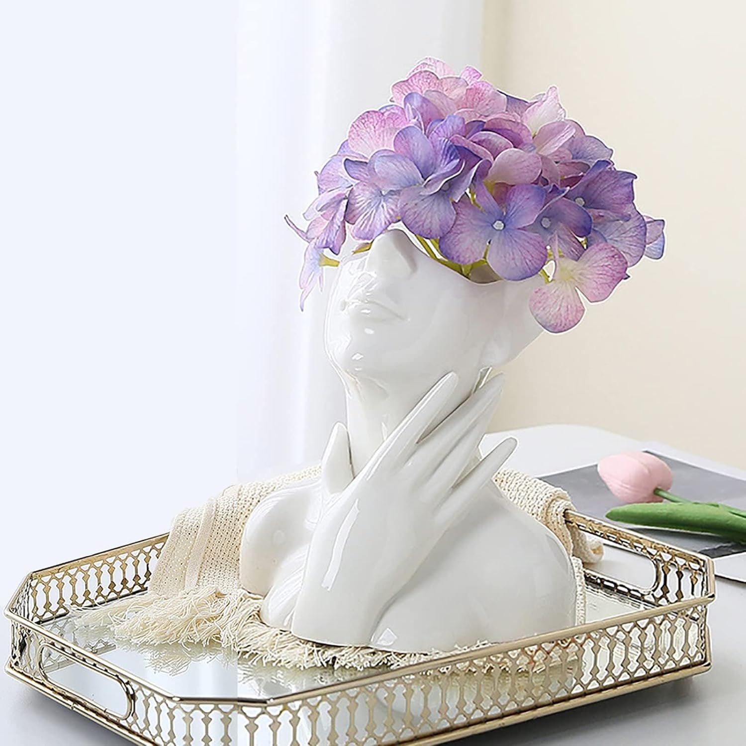 Modern Ceramic Flower Vase — 3.54" — Large