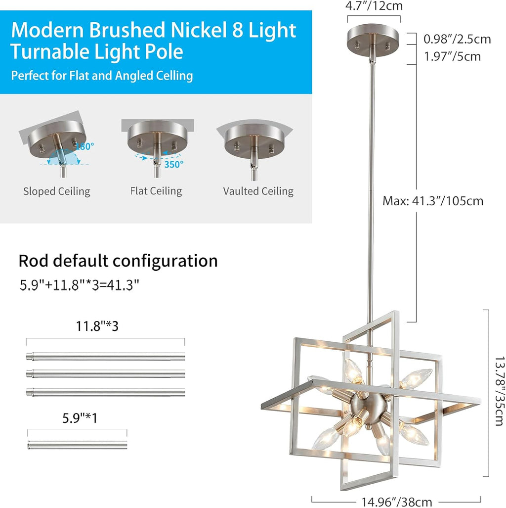 Farmhouse Gold Chandelier — 8-Light - View 2