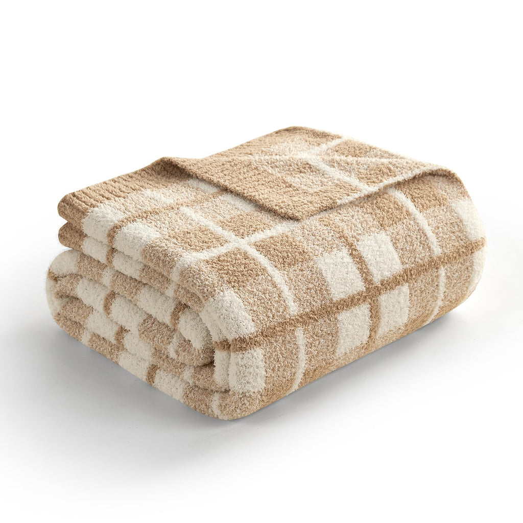 Knit Beige Throw Pillow — 50"