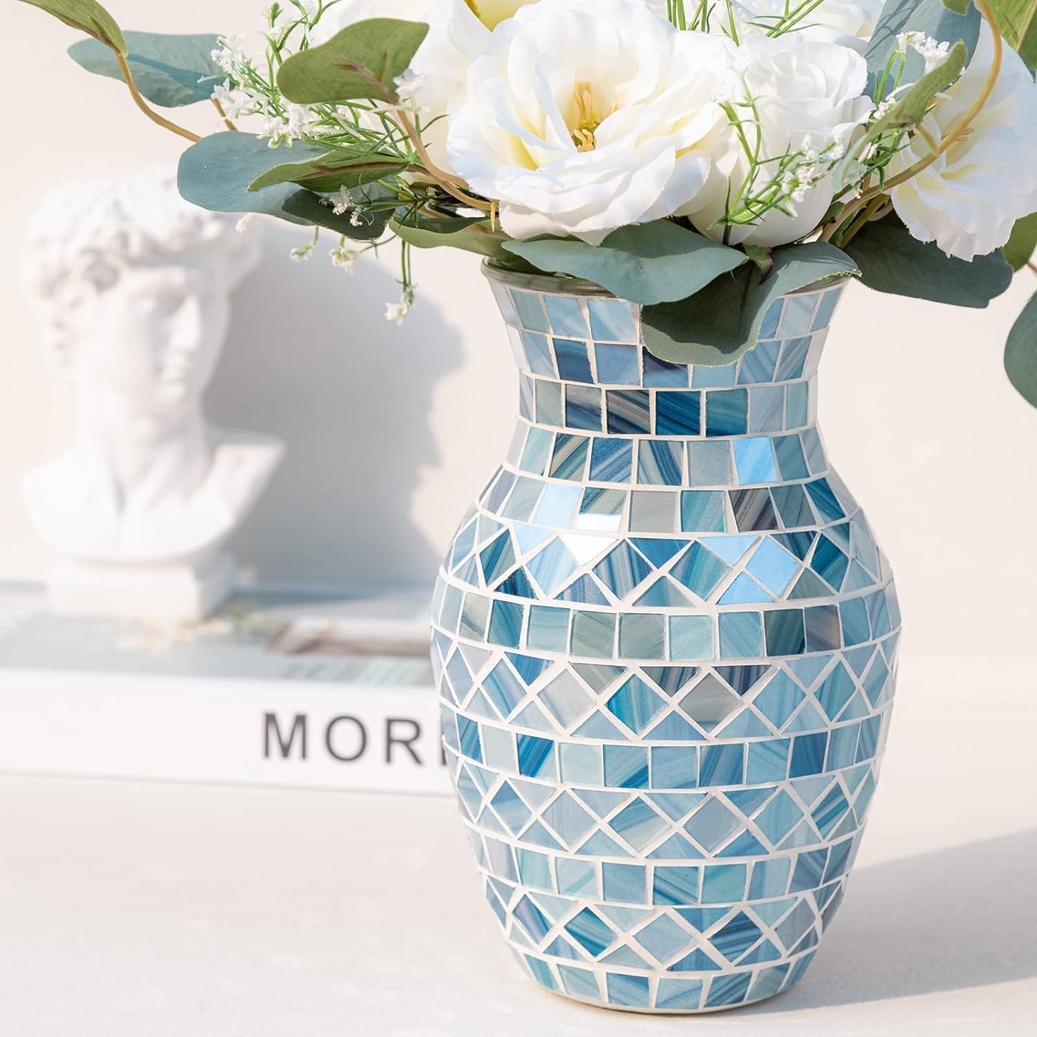 Modern Blue Flower Vase — 8" — Blue