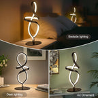 Modern Black Bedside Lamp - View 3