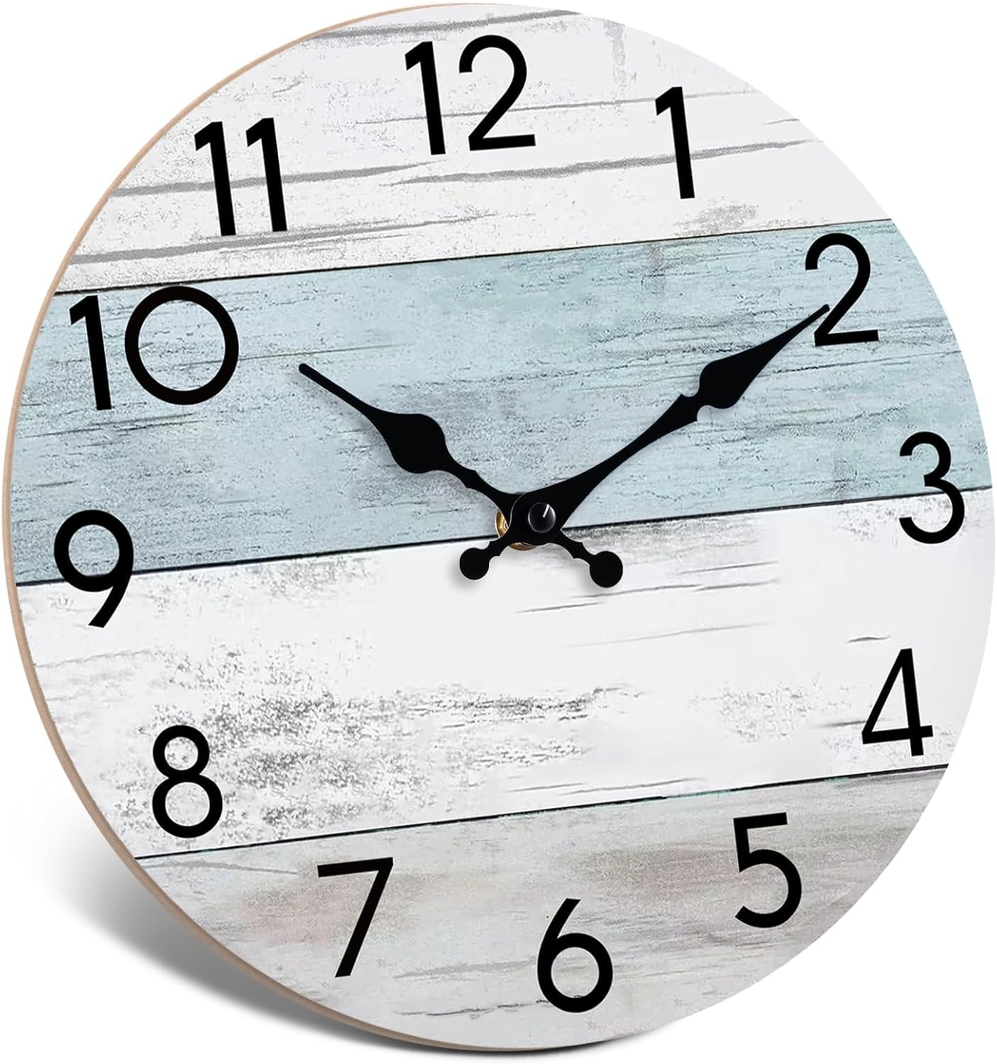 Battery Operated Farmhouse Blue Wall Clock — 8" - View 2