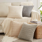 Boho Beige Throw Pillow Cover — 18"