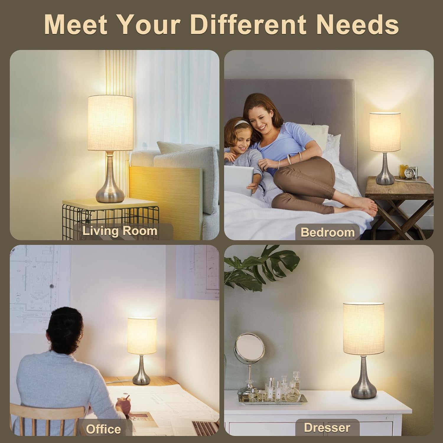 Dimmable Gold Table Lamp - View 5