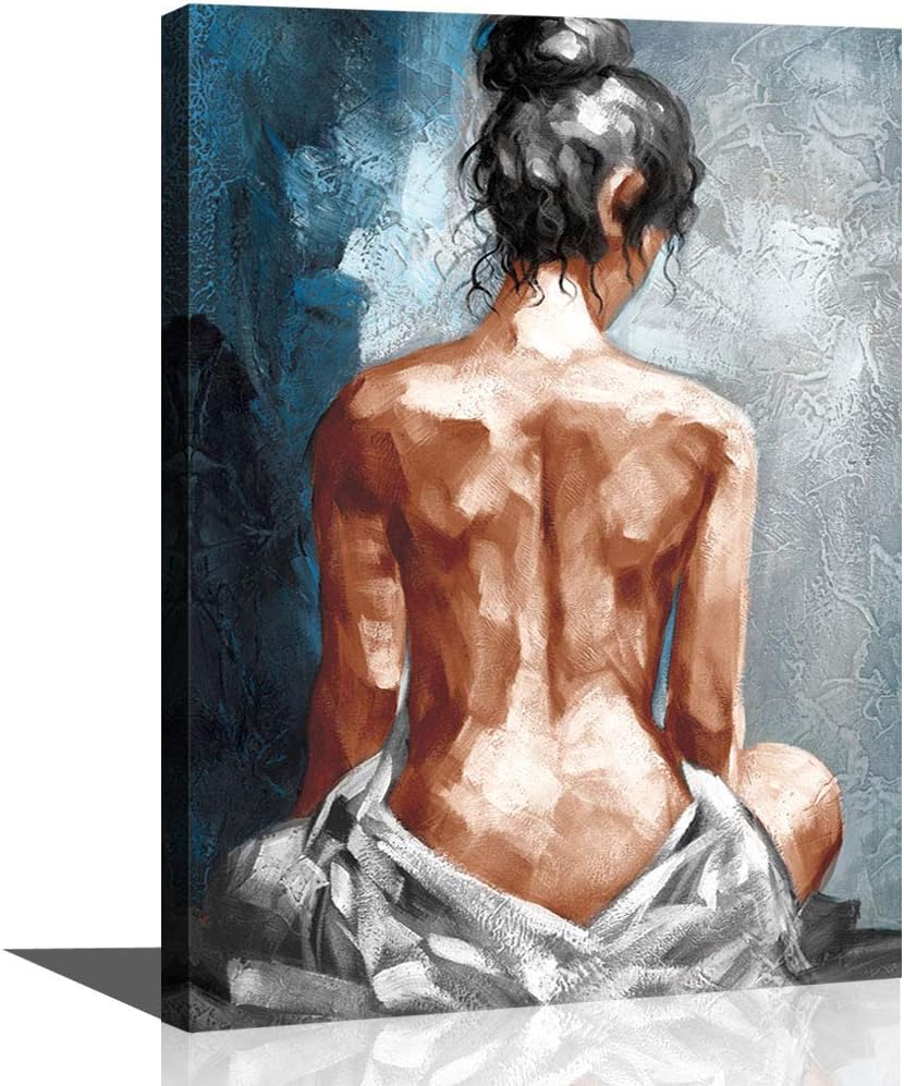 Modern Metal Framed Wall Art — 16" — Nude Woman