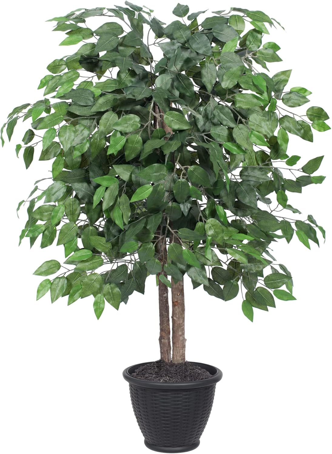 Rattan Faux Plant — 5" — Round Plastic Pot