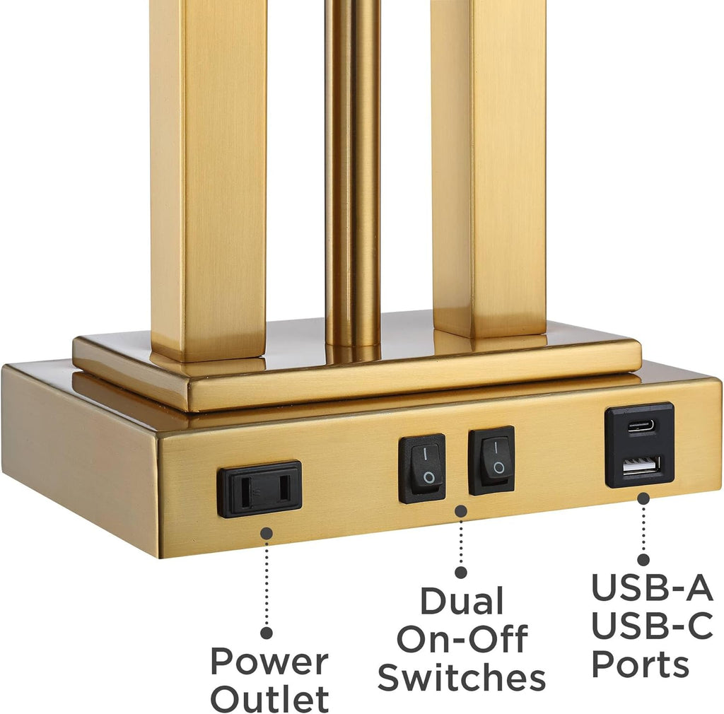 USB Luxe Black Table Lamp — 26" - View 6