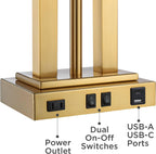 USB Luxe Black Table Lamp — 26" - View 6