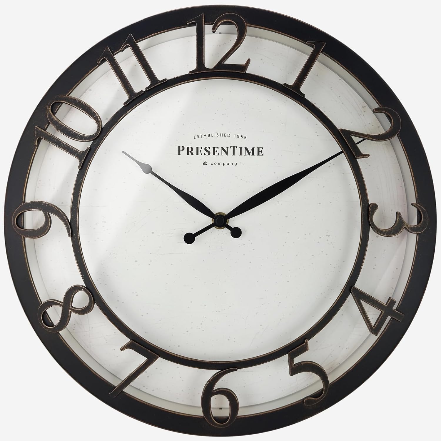 Vintage Farmhouse Gold Wall Clock — 10" — Oil Rubbed Bronze