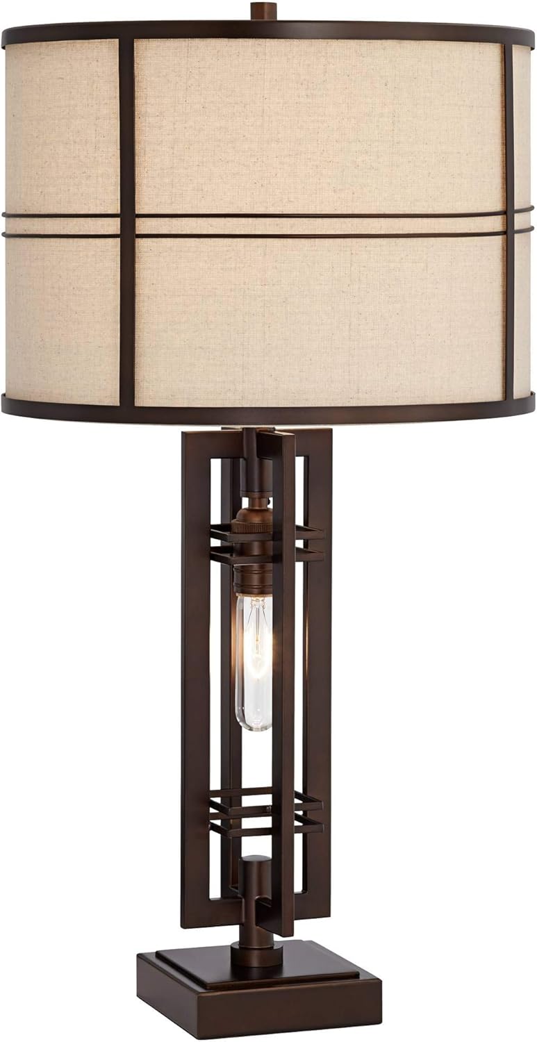 Mid-Century Brown Table Lamp — 28" - View 2