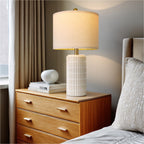 Farmhouse Beige Bedside Lamp — 20.75" - View 5