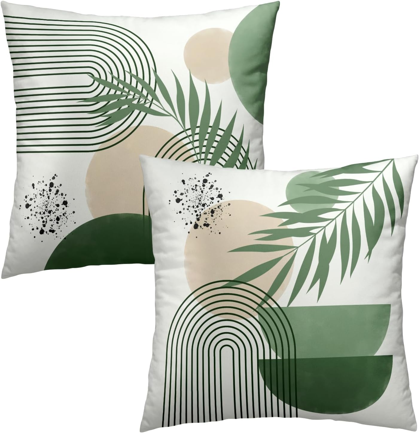 Boho Black Throw Pillow Cover — 16" — 18" x 18" (Pack of 2)