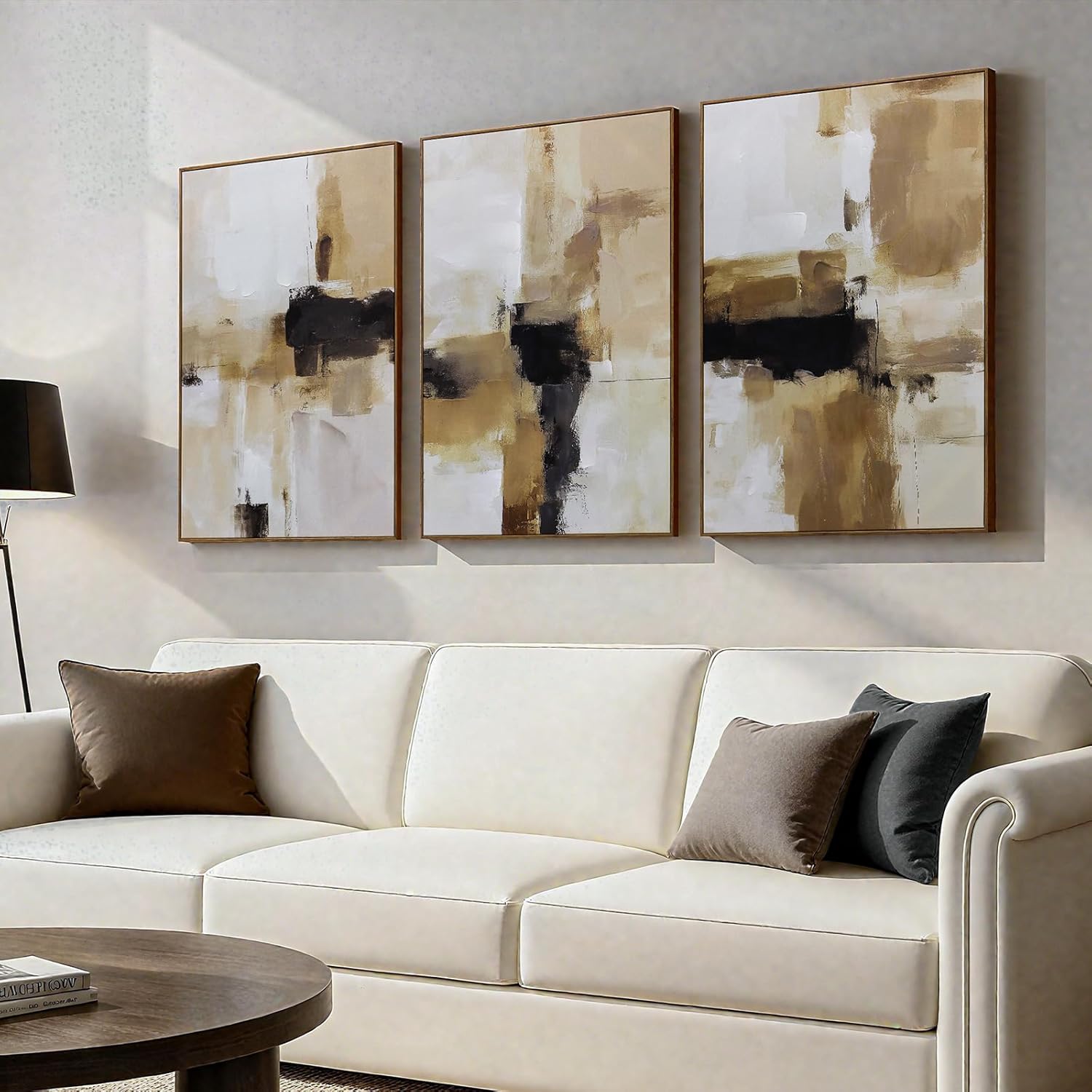 Framed Modern Beige Canvas Wall Art — 24" - View 7