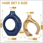 Round Luxe Blue Vase — Set of 2 - View 4