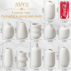 Boho White Flower Vase — Set of 10 - View 2