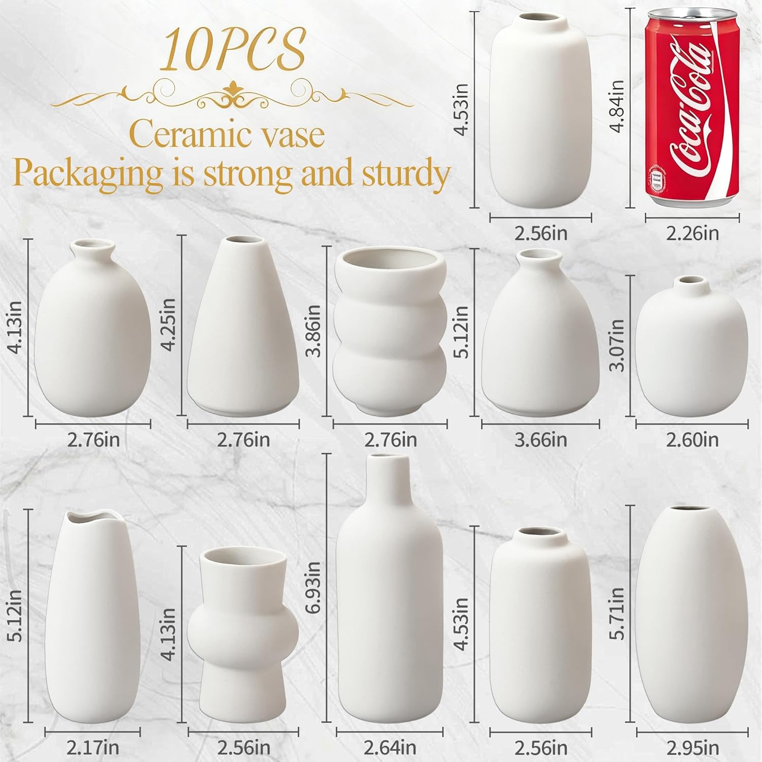Boho White Flower Vase — Set of 10 - View 2