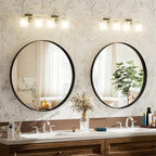 Round Modern Black Mirror — 24" - View 2
