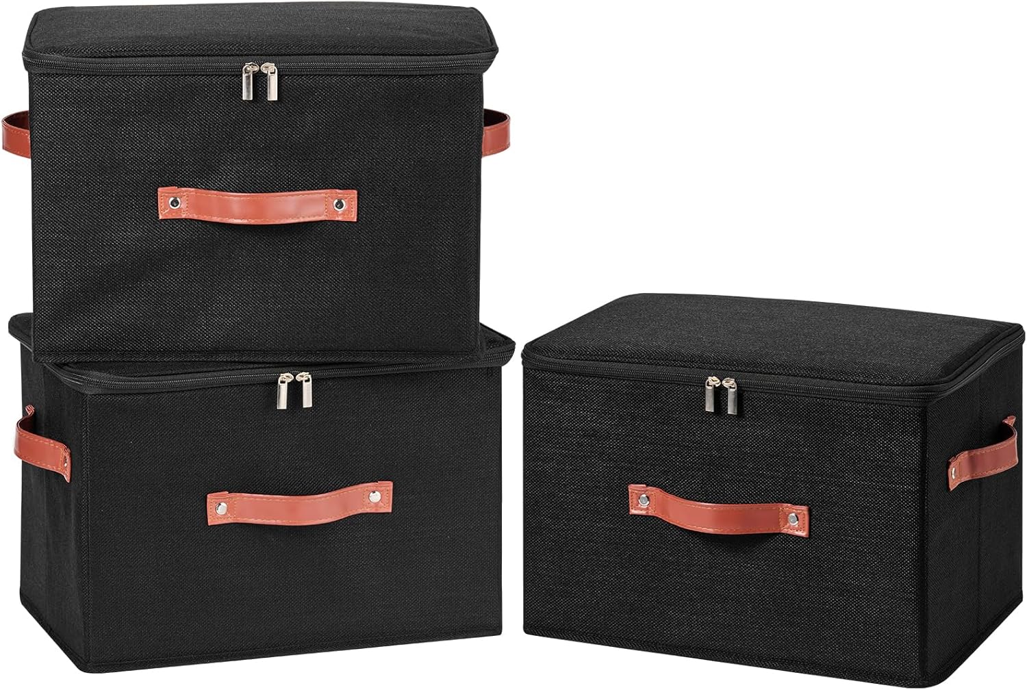 Linen Beige Storage Bin — Set of 1 — Large ( Pack of 3 )