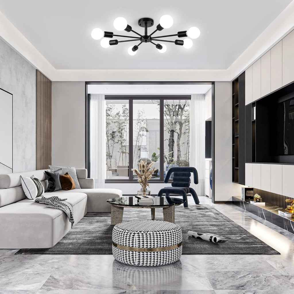 Modern Metal Chandelier — 8-Light - View 3