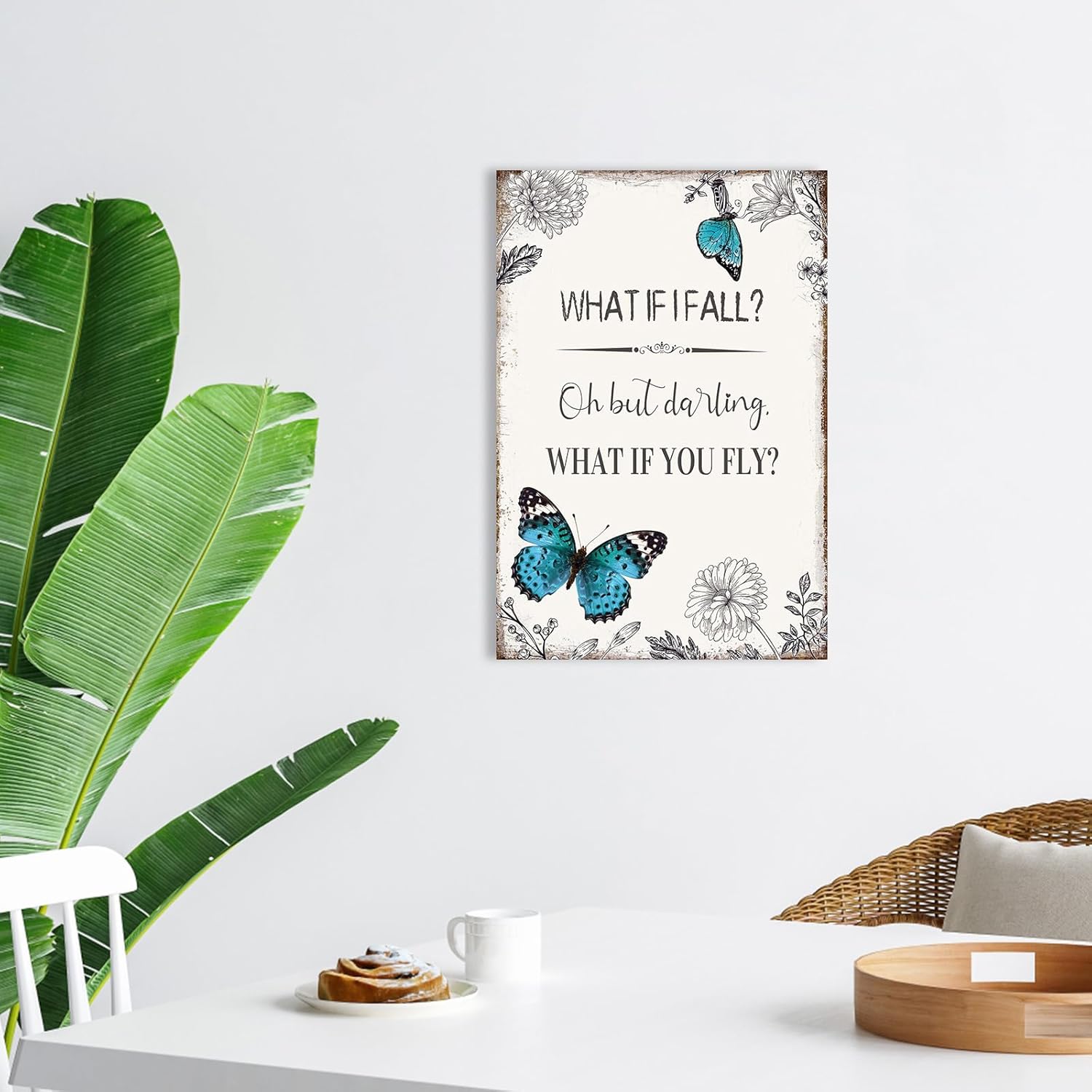 Vintage Farmhouse Blue Canvas Wall Art — 10" - View 5