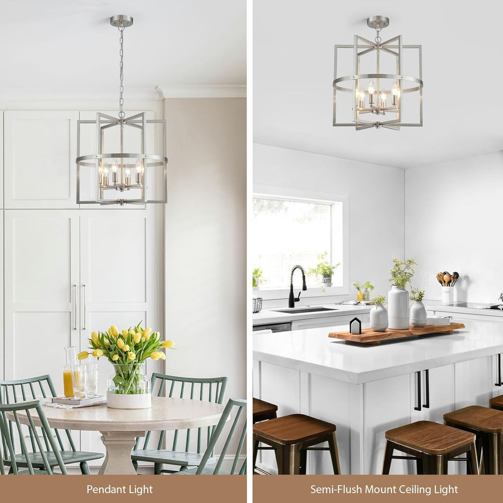 Modern Black Chandelier — 6-Light - View 6