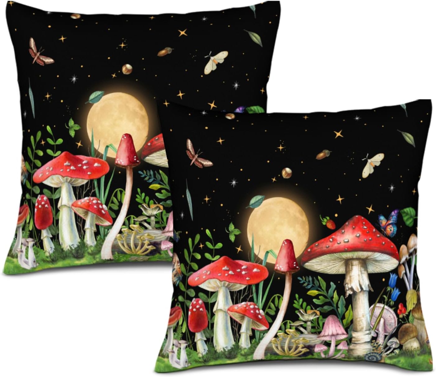 Boho Brown Throw Pillow Cover — 18" — Mushroom