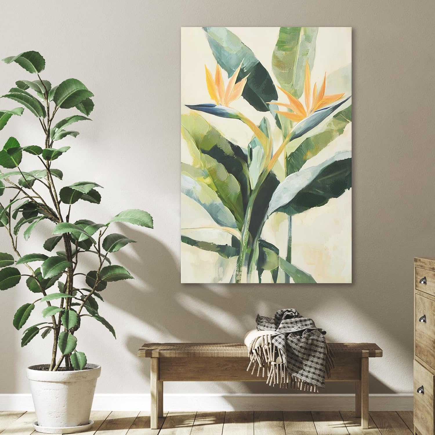 Boho Brown Canvas Wall Art — 12" — 36"L x 24"W