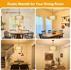 Linen Boho Black Chandelier — 5-Light - View 3