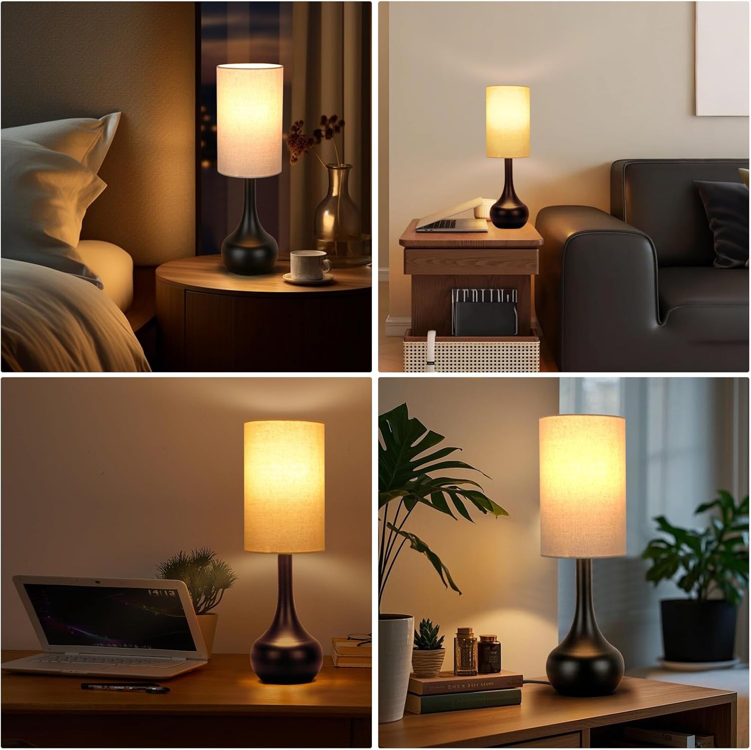 Dimmable Black Bedside Lamp - View 6