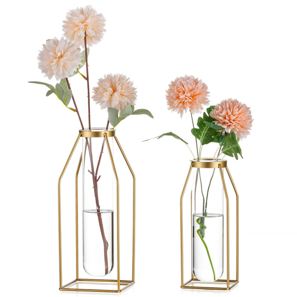 Luxe Metal Flower Vase — 8"