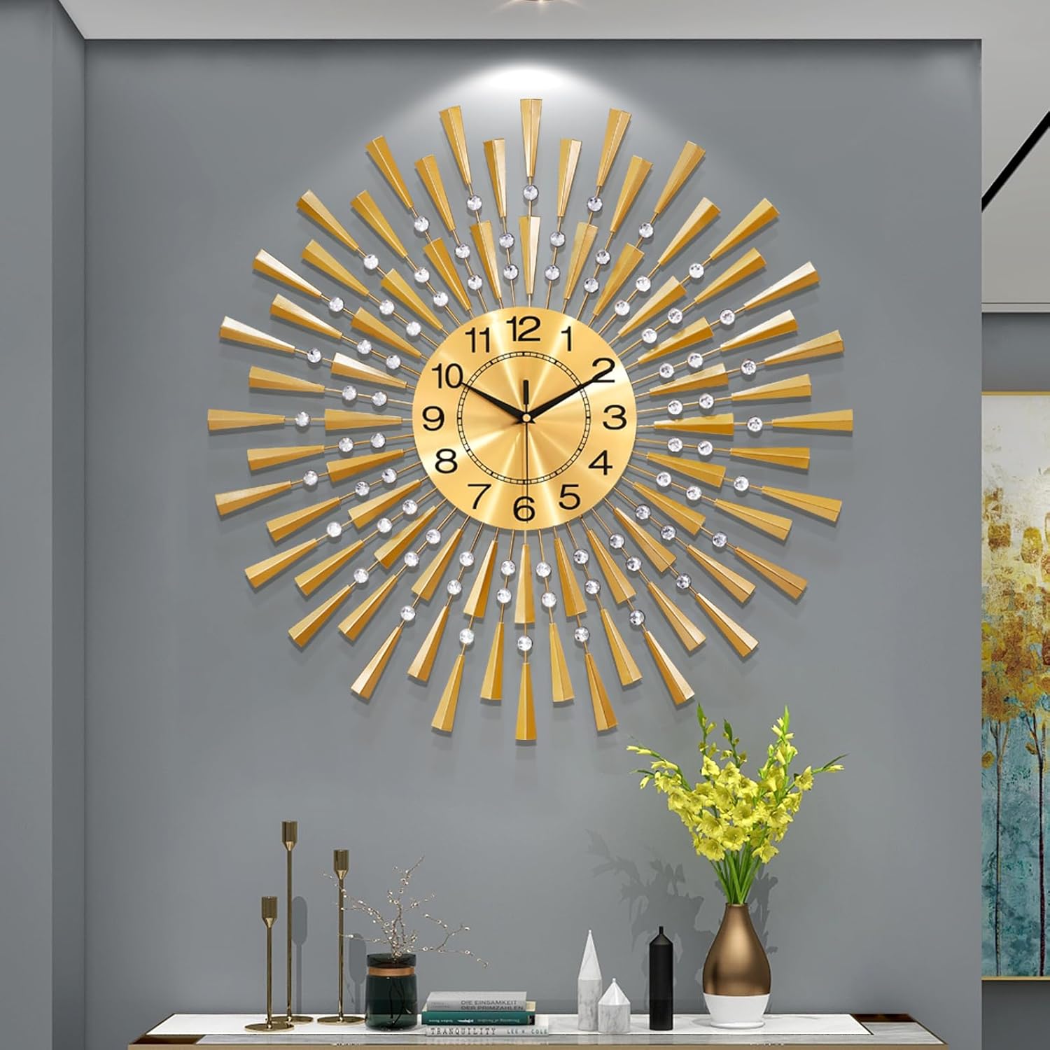 Battery Operated Luxe Black Wall Decor — 24" — Gold