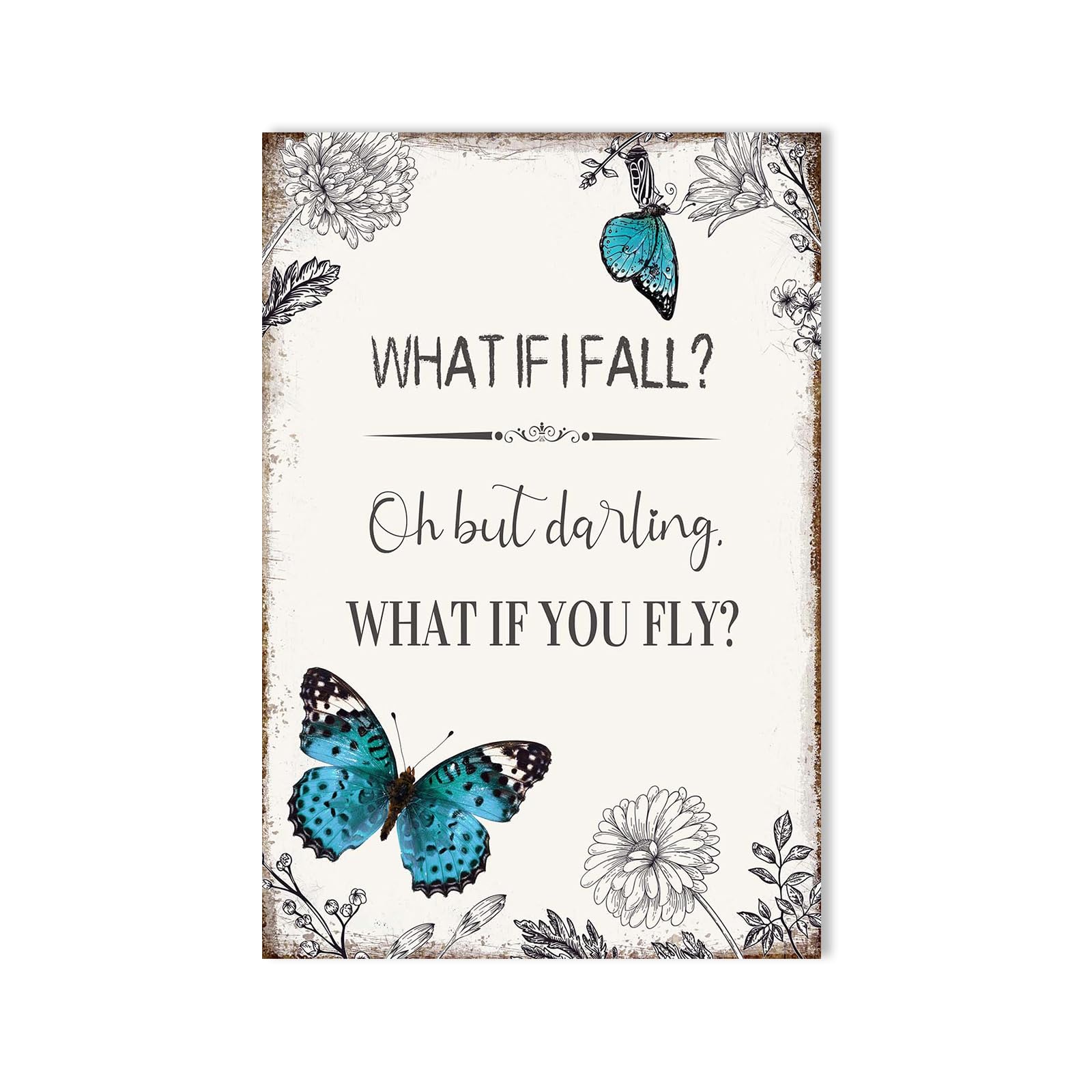 Vintage Farmhouse Blue Canvas Wall Art — 10"