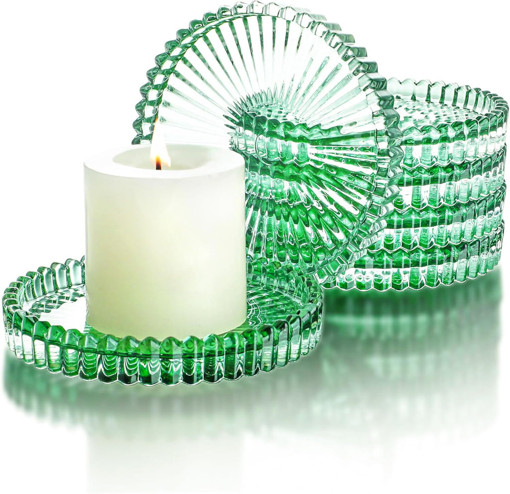 Round Luxe Black Pillar Candle — 4"